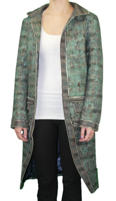 CUSTO BARCELONA Women's Floral Plaid No-Zip Jacket RT592597 $1,331 NWT Stand-Up Collar Roll-Neck Collar Turtle Neck CUSTO BARCELONA Women's Floral Plaid No-Zip Jacket RT592597 $1,331 NWT Stand-Up Collar Roll-Neck Collar Turtle Neck
