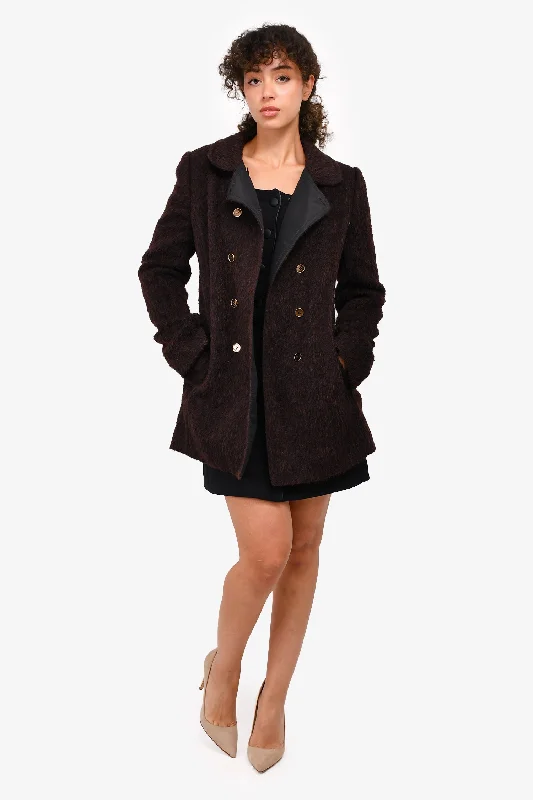 Dolce & Gabbana Brown Wool/Alpaca Double Breasted Jacket Size 44 Anorak Shell Jacket Lightweight Jacket Dolce & Gabbana Brown Wool/Alpaca Double Breasted Jacket Size 44 Anorak Shell Jacket Lightweight Jacket