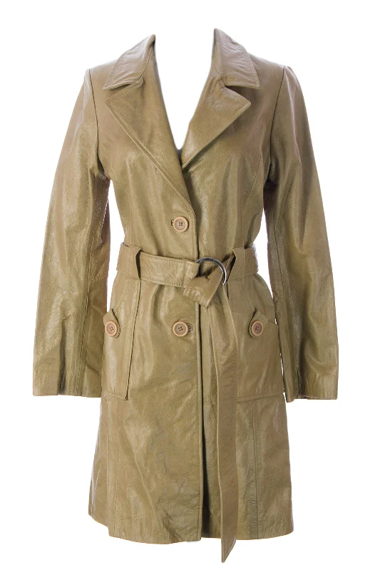 DOMA by Luciano Abitboul Shell Long Belted Leather Jacket 1575 $795 NEW Trench Coat Raincoat Waterproof Jacket DOMA by Luciano Abitboul Shell Long Belted Leather Jacket 1575 $795 NEW Trench Coat Raincoat Waterproof Jacket