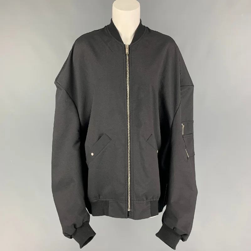 FRANKIE SHOP Size One Size Black Polyester Oversized Bomber Jacket Cotton Jacket Linen Jacket Terry Jacket FRANKIE SHOP Size One Size Black Polyester Oversized Bomber Jacket Cotton Jacket Linen Jacket Terry Jacket