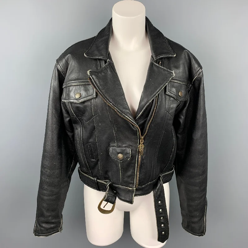 HARLEY DAVIDSON Vintage Size L Black Antique Leather Motorcycle Drifter Jacket Faux Fur Fabric Real Fur Fabric Shearling Fabric HARLEY DAVIDSON Vintage Size L Black Antique Leather Motorcycle Drifter Jacket Faux Fur Fabric Real Fur Fabric Shearling Fabric
