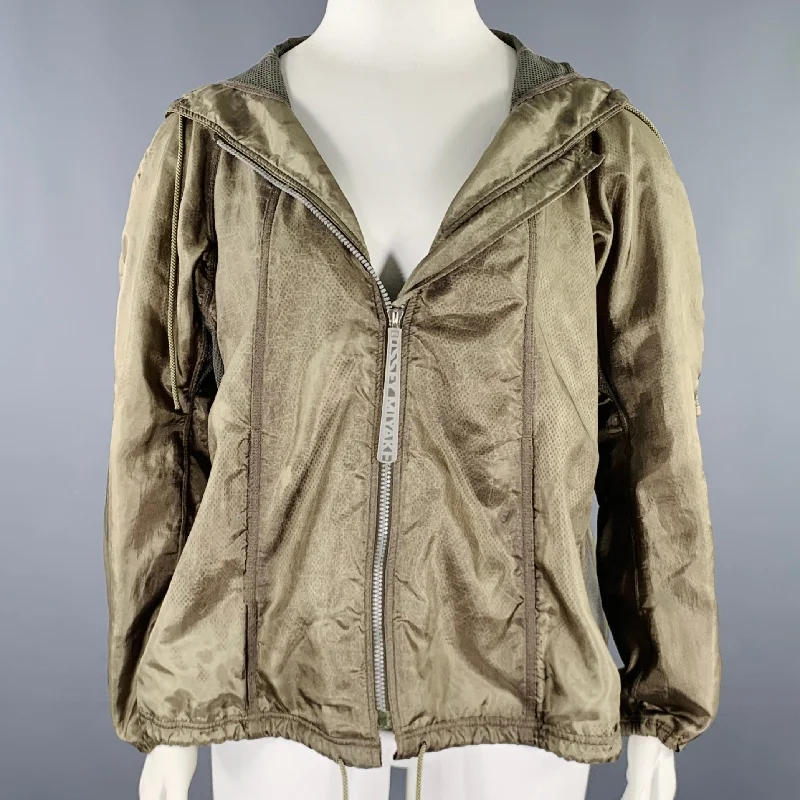 ISSEY MIYAKE Size L Green Sage Mesh Windbreaker Jacket Oversized Jacket Tailored Jacket Straight Jacket ISSEY MIYAKE Size L Green Sage Mesh Windbreaker Jacket Oversized Jacket Tailored Jacket Straight Jacket