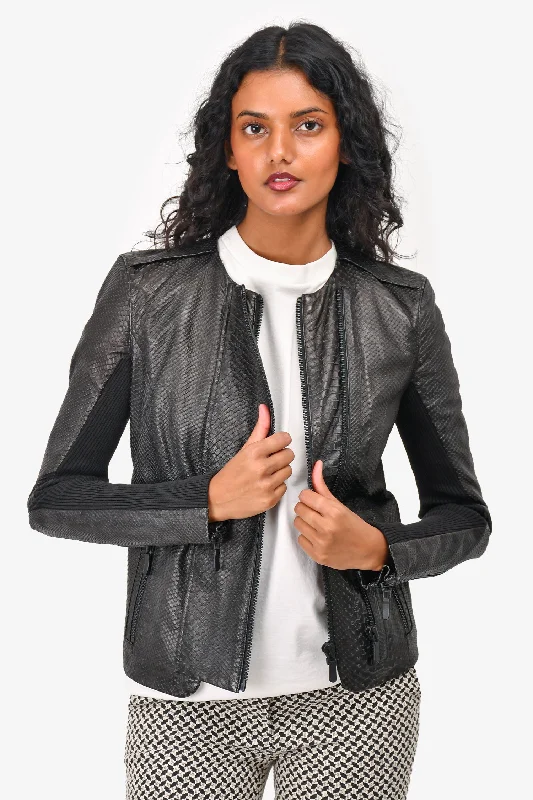 J Brand Black Snakeskin Embossed Leather Moto Jacket Size S Nylon Jacket Polyester Jacket Spandex Jacket J Brand Black Snakeskin Embossed Leather Moto Jacket Size S Nylon Jacket Polyester Jacket Spandex Jacket