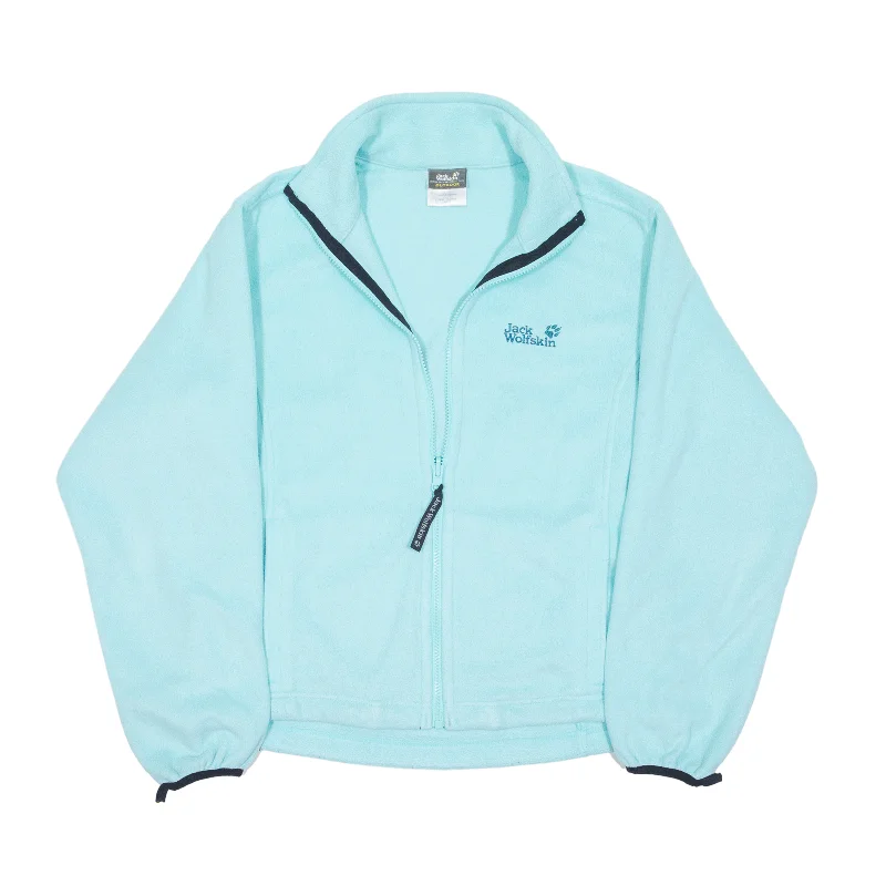 JACK WOLFSKIN Fleece Jacket Blue Womens UK 12 A-Line Jacket Boat Neck Shawl Collar