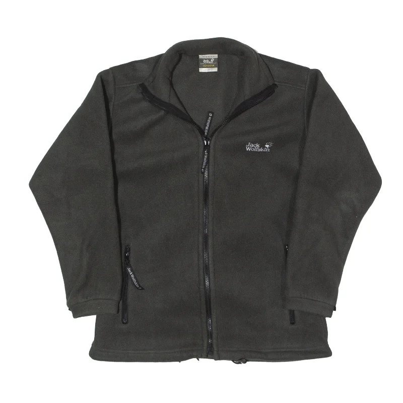 JACK WOLFSKIN Fleece Jacket Grey Womens UK 10 Ribbed Jacket Pleated Jacket Ruffled Jacket JACK WOLFSKIN Fleece Jacket Grey Womens UK 10 Ribbed Jacket Pleated Jacket Ruffled Jacket