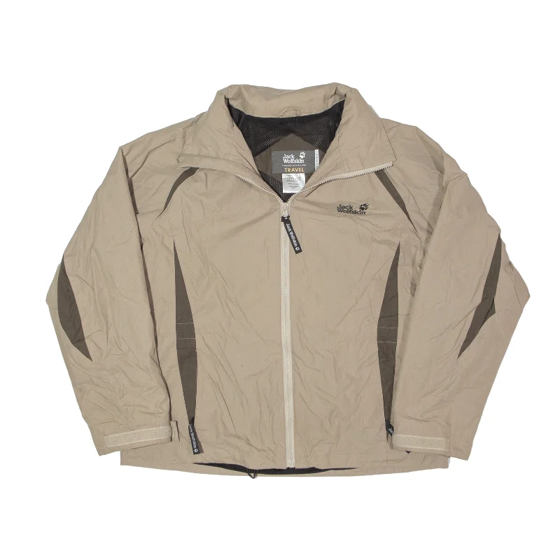 JACK WOLFSKIN Shell Jacket Beige Womens UK 12 Rayon Fabric Velvet Fabric Corduroy Fabric JACK WOLFSKIN Shell Jacket Beige Womens UK 12 Rayon Fabric Velvet Fabric Corduroy Fabric
