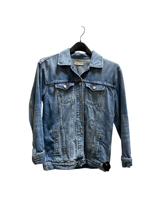 Jacket Denim By Madewell In Blue, Size: Xs Hooded Jacket Caped Jacket Shawl Collar Jacket