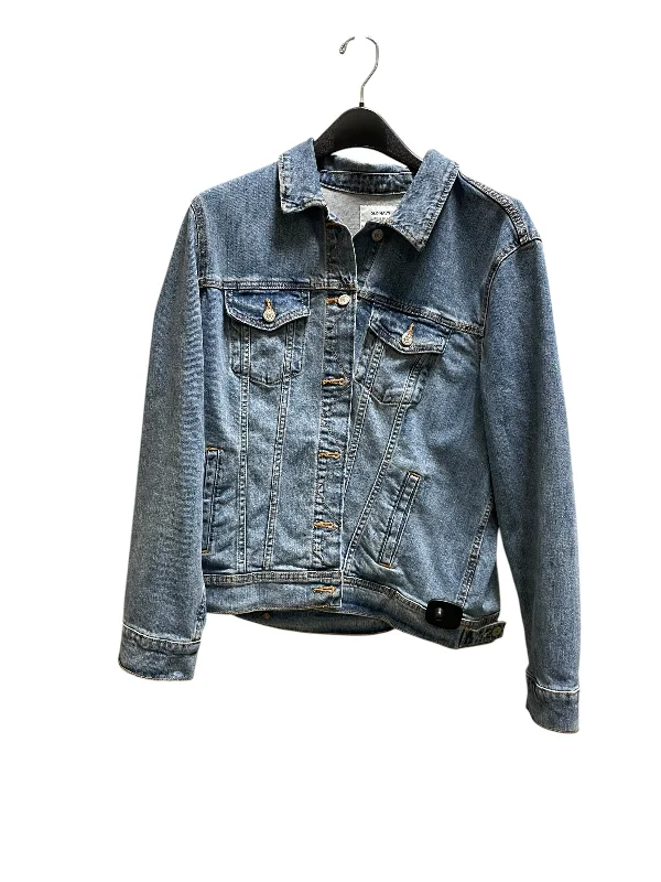 Jacket Denim By Old Navy In Blue Denim, Size: Xl Snapped Jacket Toggled Jacket Drawstring Jacket