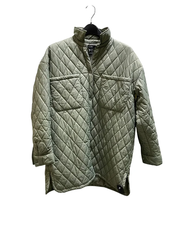 Jacket Puffer & Quilted By Forever 21 In Green, Size: S Hooded Jacket Caped Jacket Shawl Collar Jacket