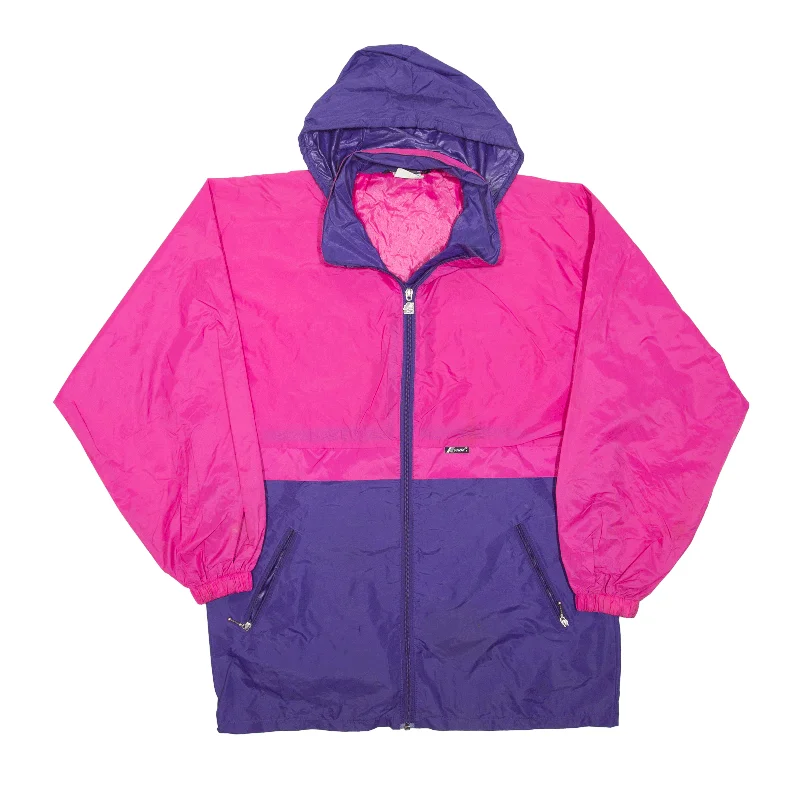 K-WAY Windbreaker Jacket Pink 90s Colourblock Womens XL Notch Collar Peter Pan Collar Cowl Neck K-WAY Windbreaker Jacket Pink 90s Colourblock Womens XL Notch Collar Peter Pan Collar Cowl Neck