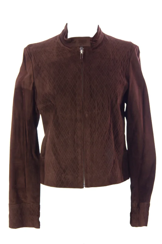 LUCIANO ABITBOUL Womens Jasmin Brown Criss-Cross Suede Jacket 1603 Sz S $626 NEW Cotton Jacket Linen Jacket Terry Jacket LUCIANO ABITBOUL Womens Jasmin Brown Criss-Cross Suede Jacket 1603 Sz S $626 NEW Cotton Jacket Linen Jacket Terry Jacket