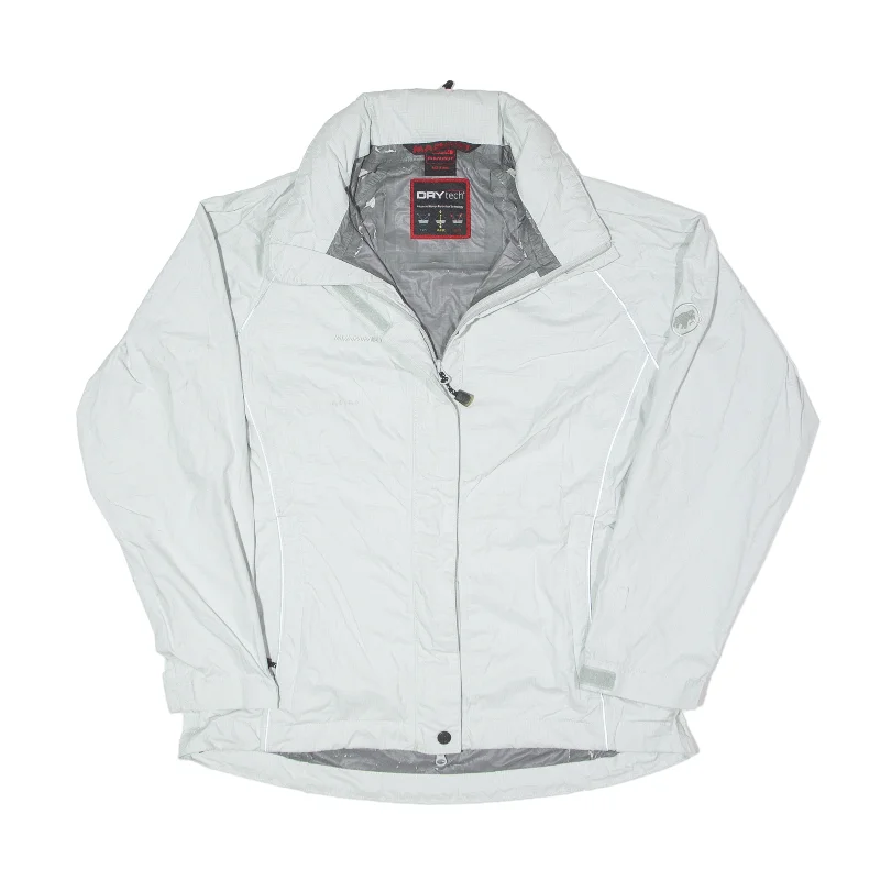 MAMMUT Rain Jacket Grey Womens M Front Pockets Side Pockets Patch Pockets