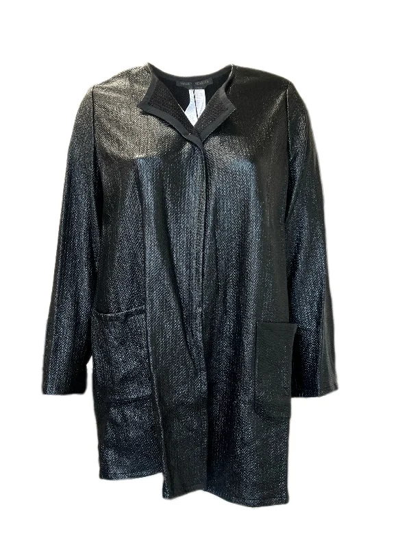 Marina Rinaldi Women's Black Fauna Faux Leather Jacket NWT Herringbone Jacket Houndstooth Jacket Plaid Jacket Marina Rinaldi Women's Black Fauna Faux Leather Jacket NWT Herringbone Jacket Houndstooth Jacket Plaid Jacket