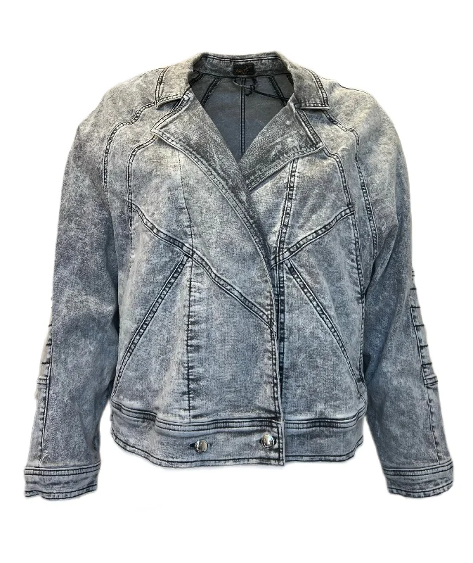 Marina Rinaldi Women's Grey Camaiore Button Closure Denim Jacket NWT Denim Jacket Leather Jacket Suede Jacket Marina Rinaldi Women's Grey Camaiore Button Closure Denim Jacket NWT Denim Jacket Leather Jacket Suede Jacket