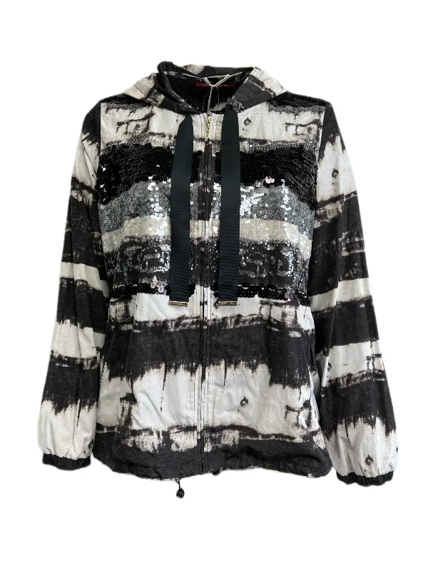 Marina Rinaldi Women's Grey Tabella Hooded Sequin Jacket NWT Trench Coat Raincoat Waterproof Jacket Marina Rinaldi Women's Grey Tabella Hooded Sequin Jacket NWT Trench Coat Raincoat Waterproof Jacket