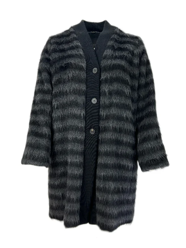 Marina Rinaldi Women's Nero Optical Wool Jacket Size 14W/23 NWT One-Shoulder Jacket Off-the-Shoulder Jacket Asymmetrical Jacket Marina Rinaldi Women's Nero Optical Wool Jacket Size 14W/23 NWT One-Shoulder Jacket Off-the-Shoulder Jacket Asymmetrical Jacket
