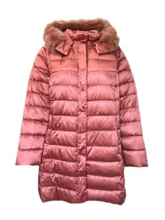 Marina Rinaldi Women's Pink Artico Button Closure Quilted Jacket NWT Tiered Jacket Buttoned Jacket Zippered Jacket