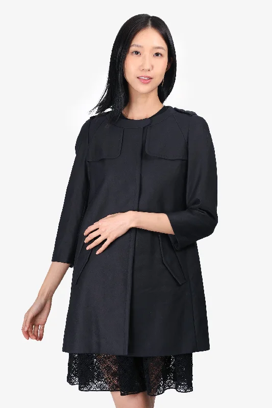 Miu Miu Black 3/4 Length Sleeve Jacket Size 40 Corduroy Jacket Velvet Jacket Brocade Jacket Miu Miu Black 3/4 Length Sleeve Jacket Size 40 Corduroy Jacket Velvet Jacket Brocade Jacket