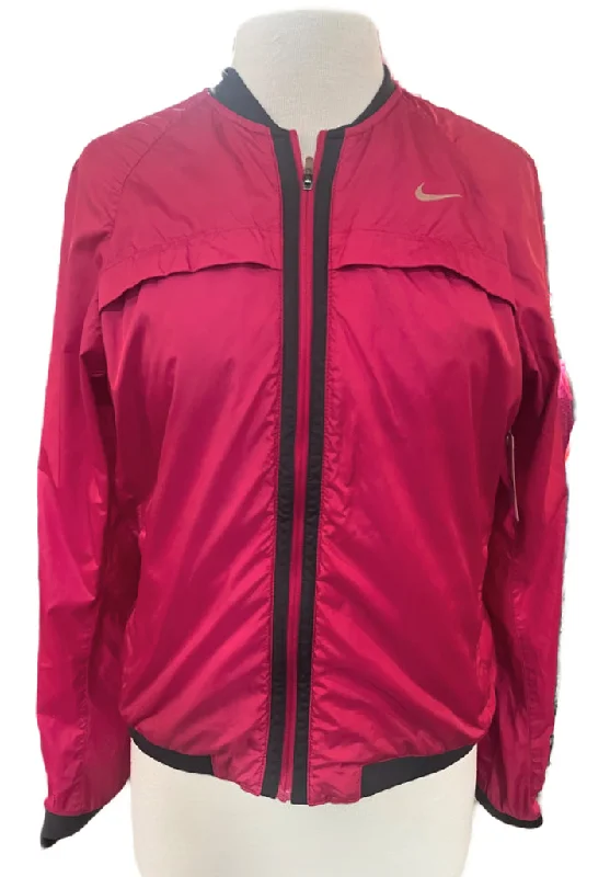 Nike Women's Magenta Full-Zip Running Jacket Size L Fleece Jacket Down Jacket Parka