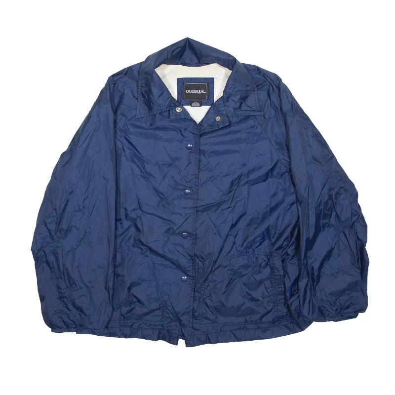 OUTBROOK Coach Jacket Blue Nylon 90s Womens L Fleece Fabric Down Fabric Feather Fabric OUTBROOK Coach Jacket Blue Nylon 90s Womens L Fleece Fabric Down Fabric Feather Fabric