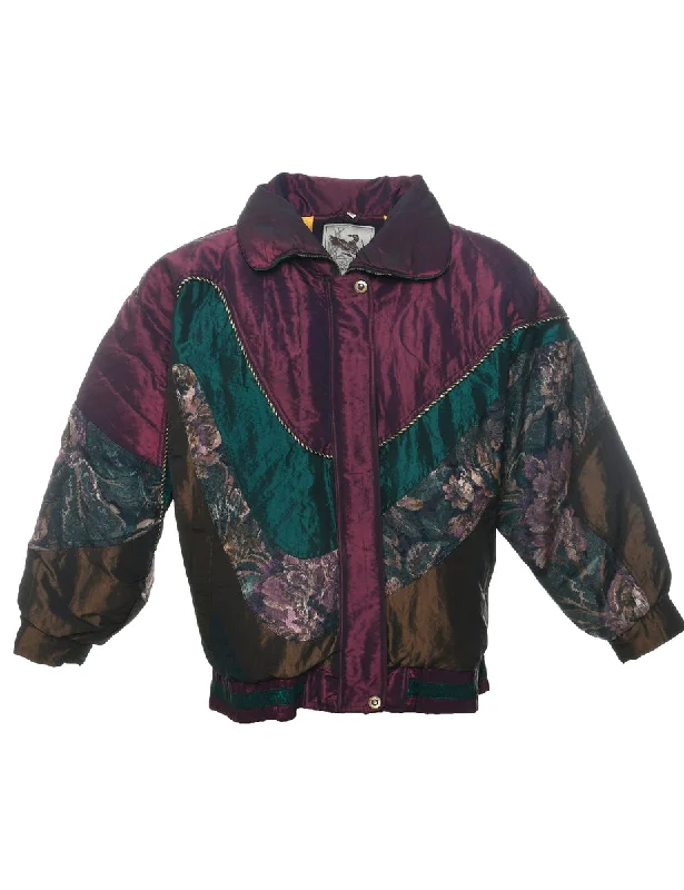 Patchwork Ski Jacket - S Insulated Jacket Fitted Jacket Loose Jacket