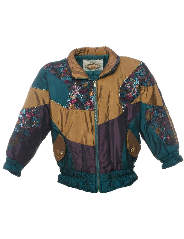 Patchwork Ski Jacket - S Fleece Jacket Down Jacket Parka