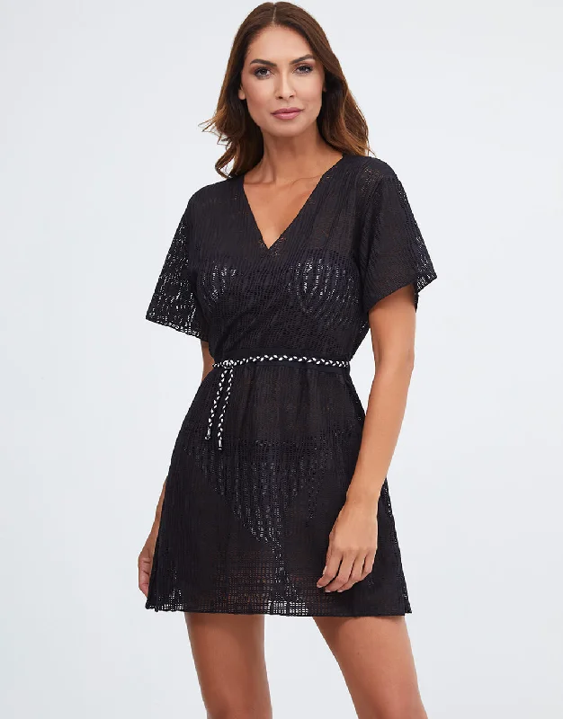 Portofino Mini Dress - Black Trendy Tulle Mini Dress