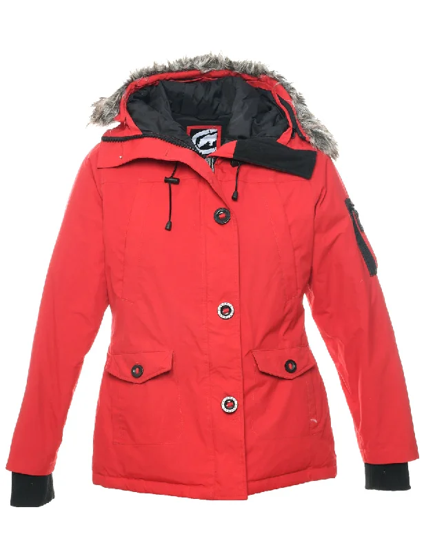 Red Ski Jacket - S Mesh Jacket Canvas Jacket Denim Jacket