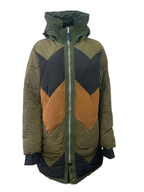 SCOTCH & SODA Women's Green Reversible Long Jacket #200 L NWOT Zippered Front Buttoned Front Snap Front SCOTCH & SODA Women's Green Reversible Long Jacket #200 L NWOT Zippered Front Buttoned Front Snap Front