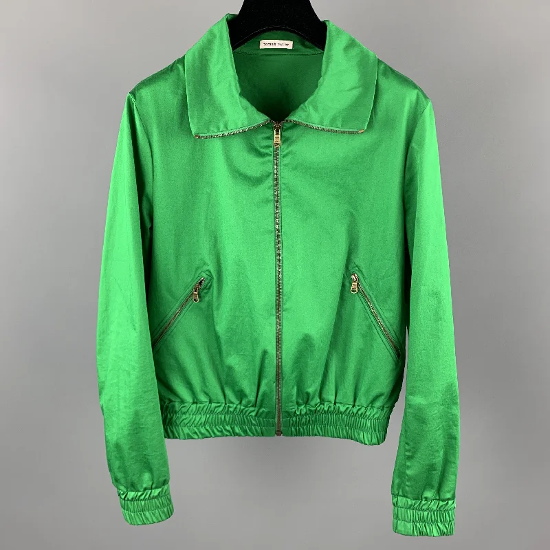 TOMAS MAIER Size XXS Green Cotton / Elastane Jacket Zippered Front Buttoned Front Snap Front TOMAS MAIER Size XXS Green Cotton / Elastane Jacket Zippered Front Buttoned Front Snap Front