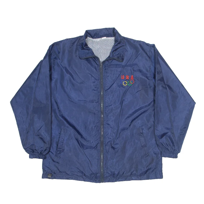 USA Olympics Mesh Lined Overcoat Jacket Blue 90s Womens 2XL Toggled Jacket Drawstring Jacket Belted Jacket USA Olympics Mesh Lined Overcoat Jacket Blue 90s Womens 2XL Toggled Jacket Drawstring Jacket Belted Jacket