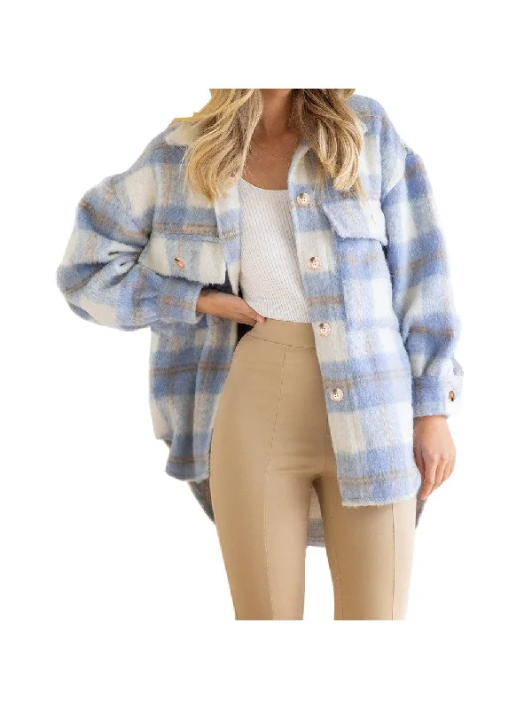 Warm Plaid Jacket for Cold Weather Rayon Fabric Velvet Fabric Corduroy Fabric