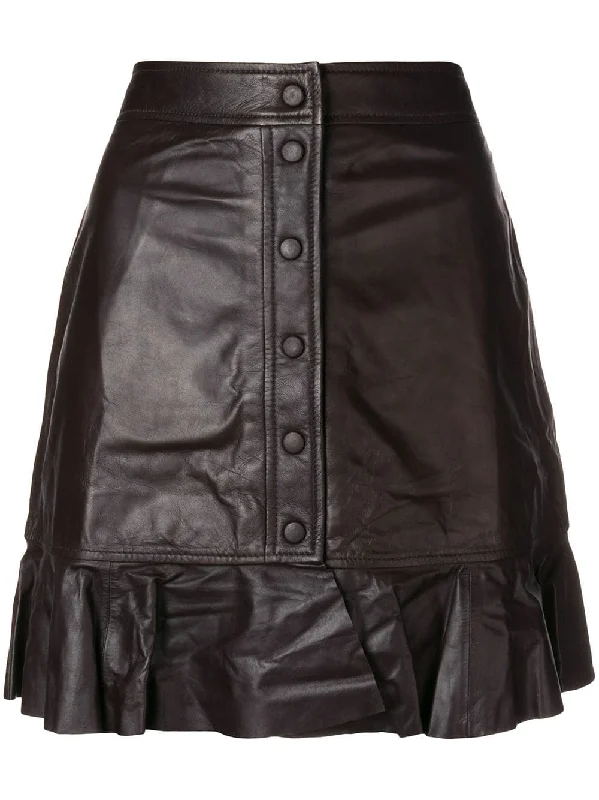 gathered buttoned skirt tiered skirt playful