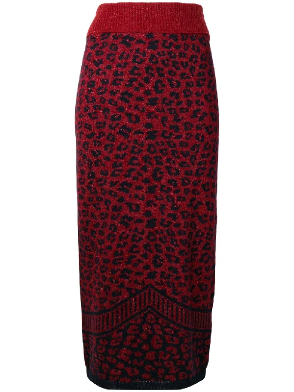 knitted leopard skirt mini skirt trendy