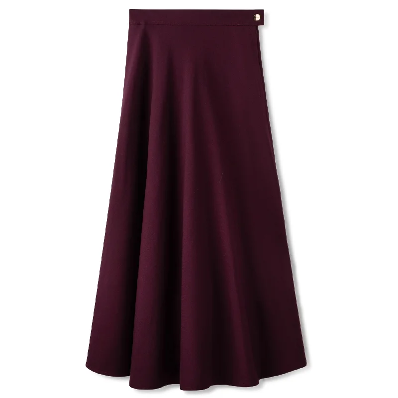 Basic Circle Skirt In: Plum cashmere skirt plush