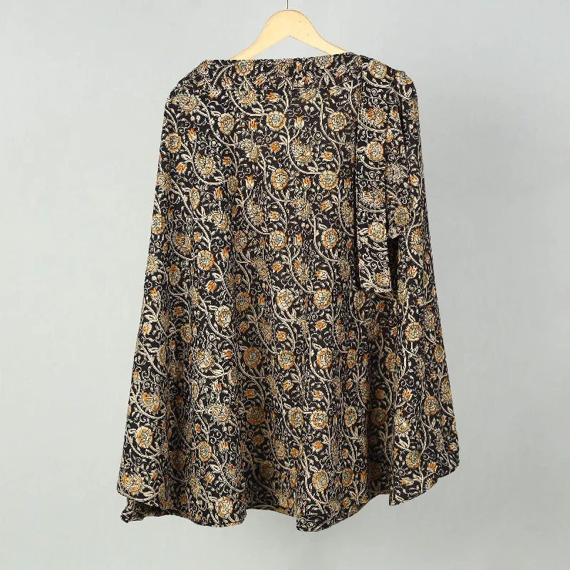 Black - Block Printed Cotton Wrap Around Kalamkari Skirt 01 leather skirt bold