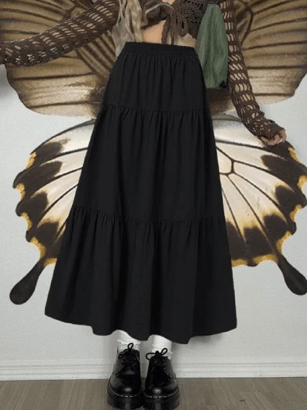 Fairy Tiered Maxi Skirt leather skirt durable