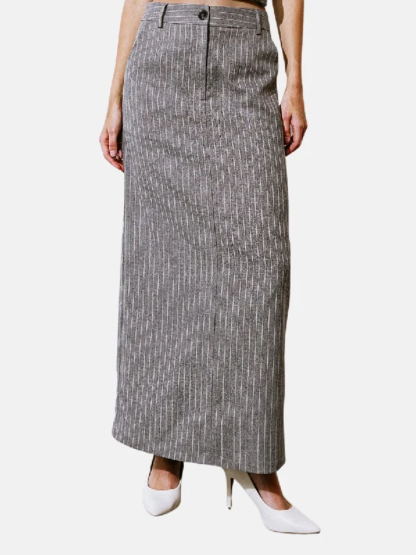 Get To The Point Woven Midi Skirt pencil skirt chic