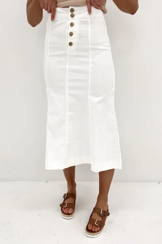 Halsey Midi Skirt White maxi skirt elegant