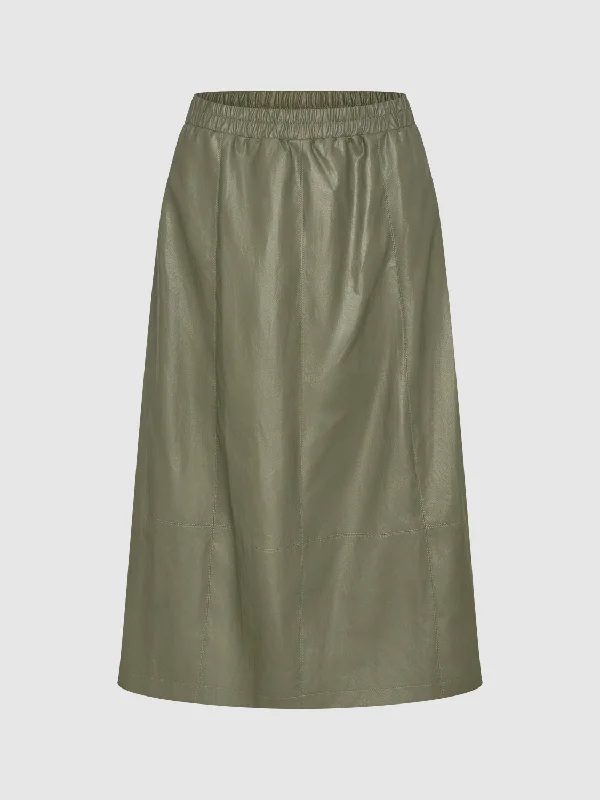 Leather Oversized A-Line Skirts corduroy skirt comfortable