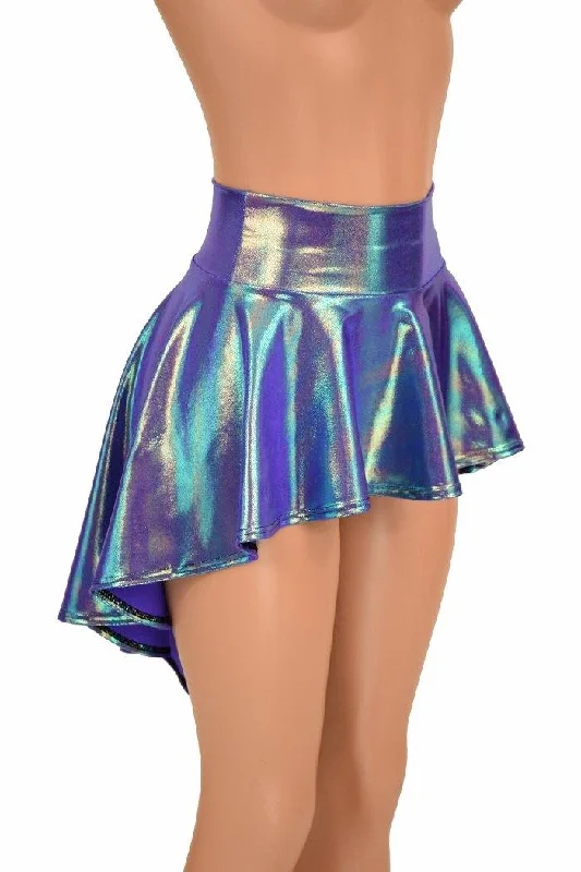 Moonstone Metallic Hi Lo Rave Skirt chiffon skirt lightweight