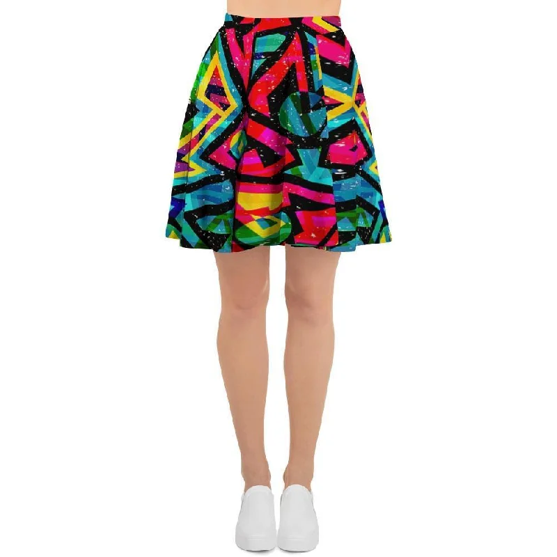 Psychedelic Geometric Print Women's Skirt seamless skirt comfort