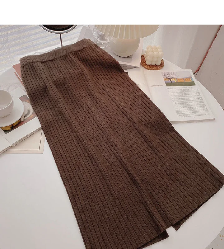 Retro and versatile back split high waist A-shaped thread skirt 5765 high waist skirt Retro and versatile back split high waist A-shaped thread skirt 5765 high waist skirt