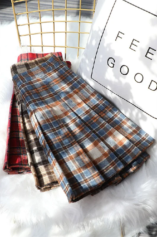 Rustic Plaid Tennis Skirt (5 Colors) spandex blend skirt