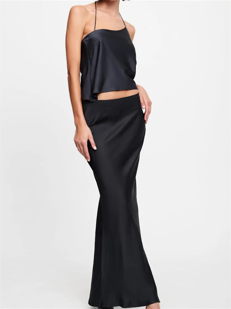JuliaFashion - Y2K Sleeveless Off Shoulder Backless Halter Camis Tops Midi Skirts Suits denim skirt classic JuliaFashion - Y2K Sleeveless Off Shoulder Backless Halter Camis Tops Midi Skirts Suits denim skirt classic